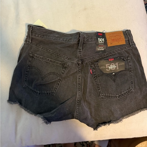 Levi's Women's 501 Charcoal Black Jean Shorts - Picture 3 of 4